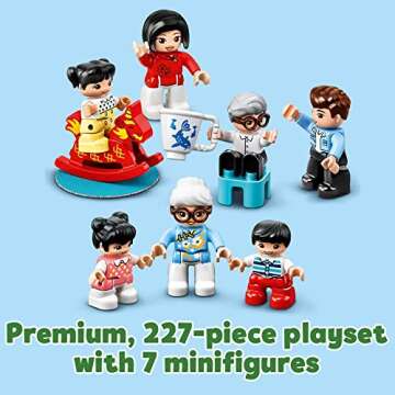 LEGO DUPLO Town Happy Childhood Moments 10943 Family House Toy Playset; Imaginative Play and Creative Fun for Kids, New 2021 (227 Pieces)