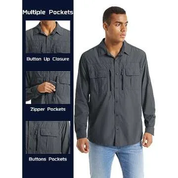 Lightweight TACVASEN Long Sleeve Tactical Fishing Shirt