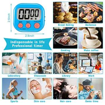 Time Timer Digital Timer (4-Pack) - Magnetic Timer with Cute Star Blink, Timer For Kids with Mute Bu...