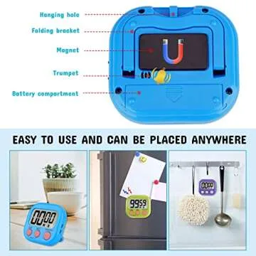 Colorful Digital Timer Set - Versatile 4-Pack for Any Activity