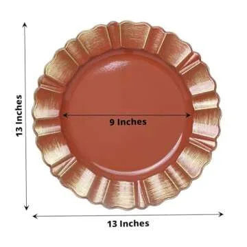 Elegant 13" Terracotta Charger Plates for Weddings