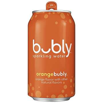 bubly Sparkling Water, Orange, 12 ounce Cans (Pack of 8)
