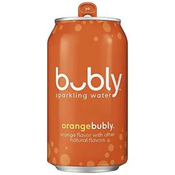 bubly Sparkling Water, Orange, 12 ounce Cans (Pack of 8)