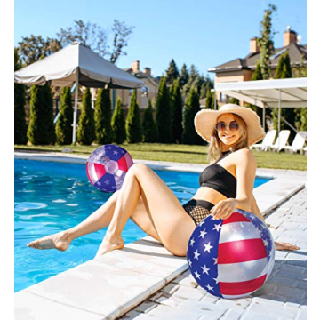 Vibrant POZA USA Beach Balls for Pool Party Fun