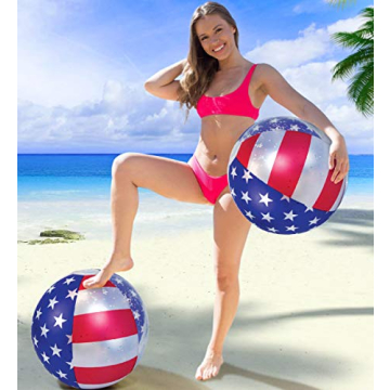 Vibrant POZA USA Beach Balls for Pool Party Fun
