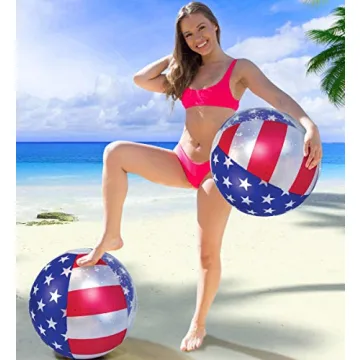Vibrant POZA USA Beach Balls for Pool Party Fun