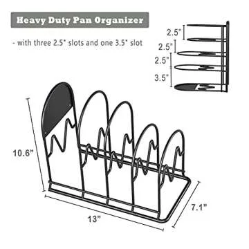 REEQMONT Pot Rack Organizer - Heavy Duty 5 Tier Kitchen Storage