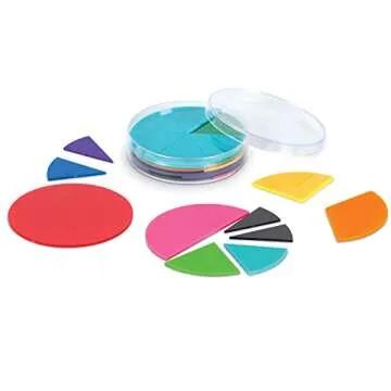 Learning Resources Rainbow Fractions Deluxe Circles with Storage, 9 Circles, Ages 6+, Multicolor (LER0617)