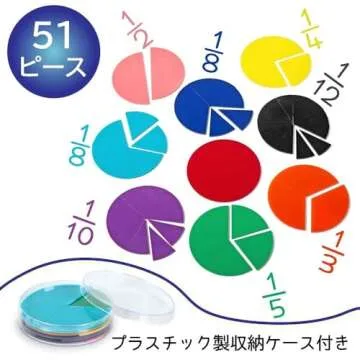 Learning Resources Rainbow Fractions Deluxe Circles with Storage, 9 Circles, Ages 6+, Multicolor (LER0617)