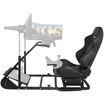 VEVOR Simulator Cockpit with Real Racing Seat and Adjustable Height for Unmatched Comfort