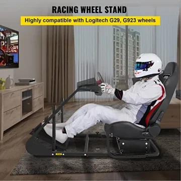 VEVOR Simulator Cockpit with Racing Seat, Adjustable Stand