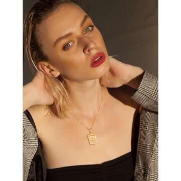 U7 Monogram Necklace - Personalized 18K Gold Initial Pendant for All