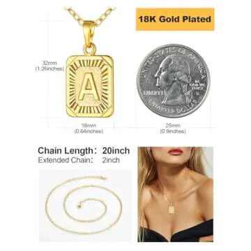 Elegant U7 Monogram Necklace - 18K Gold Initial Pendant