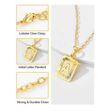 Elegant U7 Monogram Necklace - 18K Gold Initial Pendant