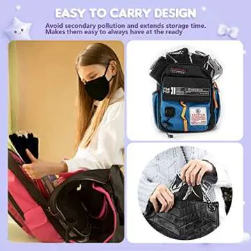 YUIKIO Kids KN95 Masks for Children 30 Packs, 5 Layers Breathable KN95 mask for kids Disposable Kids Face Masks With Adjustable Buckle for Boys Girls(Black)