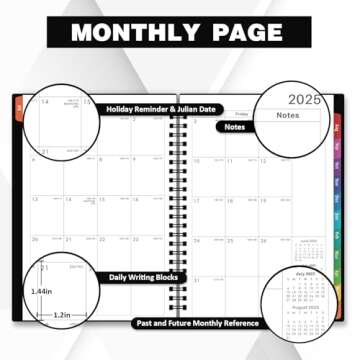 2025-2026 Planner - Planner 2025-2026, 2025-2026 Academic Planner Weekly and Monthly with Tabs, July 2025 - June 2026, 6.25" × 8.3", Strong Twin-Wire Binding