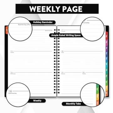2025-2026 Planner - Planner 2025-2026, 2025-2026 Academic Planner Weekly and Monthly with Tabs, July 2025 - June 2026, 6.25" × 8.3", Strong Twin-Wire Binding