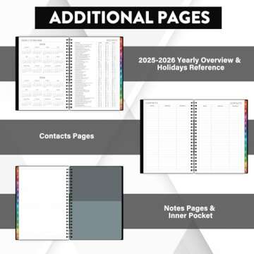 2025-2026 Planner - Planner 2025-2026, 2025-2026 Academic Planner Weekly and Monthly with Tabs, July 2025 - June 2026, 6.25" × 8.3", Strong Twin-Wire Binding