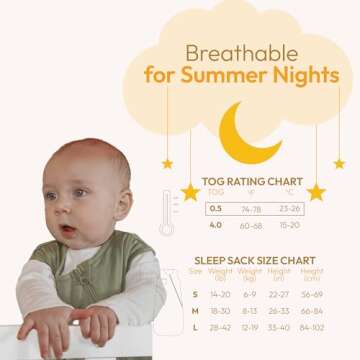 Sleep Sack Super Soft Rayon Made from Bamboo Sleeping Bag (0.5 TOG) for Babies and Toddlers Warmer S...