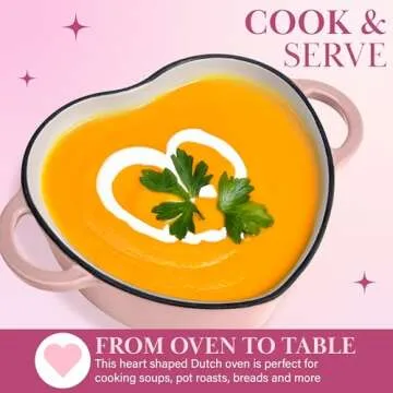 Pink Heart-Shaped Cast Iron Dutch Oven for Home Cooks