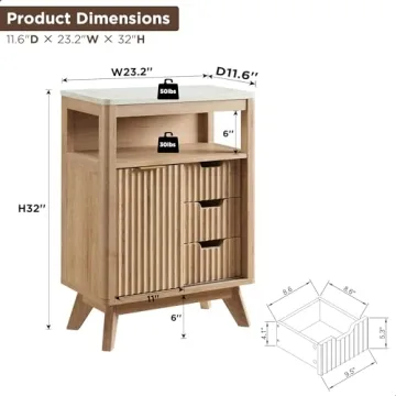 Stylish RedLemon Storage Cabinet with Sliding Door