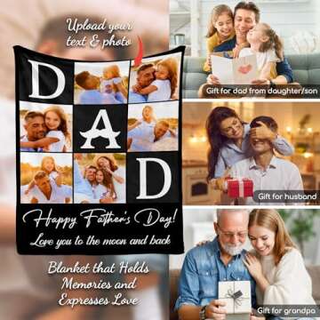 Personalized Photo Blanket for Father's Day & Birthdays