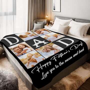 Personalized Photo Blanket for Father's Day & Birthdays
