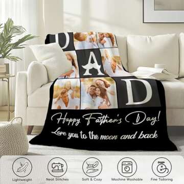 Personalized Photo Blanket for Father's Day & Birthdays