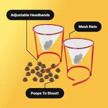 Fairly Odd Novelties Poop Shoot Head Hoop Contest - Hilarious Poop Emoji Themed Game - Ultimate White Elephant Gag Gift - Fun and Crazy Poop Tossing Game for Family and Friends