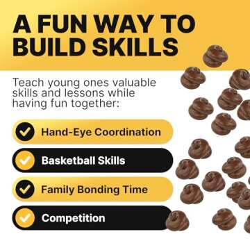 Fairly Odd Novelties Poop Shoot Head Hoop Contest - Hilarious Poop Emoji Themed Game - Ultimate White Elephant Gag Gift - Fun and Crazy Poop Tossing Game for Family and Friends