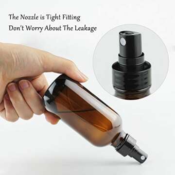 4oz Amber Glass Spray Bottle for Essential Oils,Small Empty Fine Mist Spray Bottle, Refillable Liquid Containers for Perfumes,Cleaning Products,16 Pack