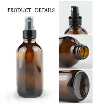 4oz Amber Glass Spray Bottle for Essential Oils,Small Empty Fine Mist Spray Bottle, Refillable Liquid Containers for Perfumes,Cleaning Products,16 Pack