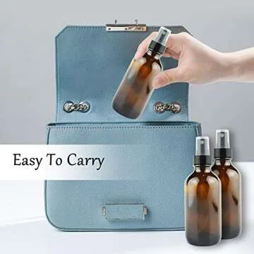 4oz Amber Glass Spray Bottle for Essential Oils,Small Empty Fine Mist Spray Bottle, Refillable Liquid Containers for Perfumes,Cleaning Products,16 Pack