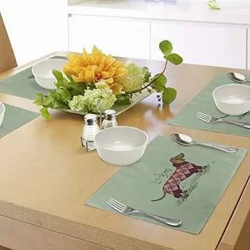Dachshund Place Mats Set of 4 - Colorful and Washable