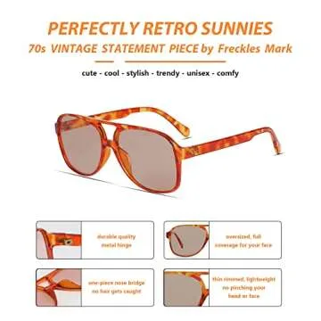 Freckles Mark Retro 70s Sunglasses for Stylish UV Protection