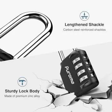 Puroma Long Shackle Combination Lock for Outdoor Use