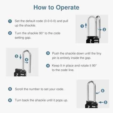 Puroma Long Shackle Combination Lock for Outdoor Use