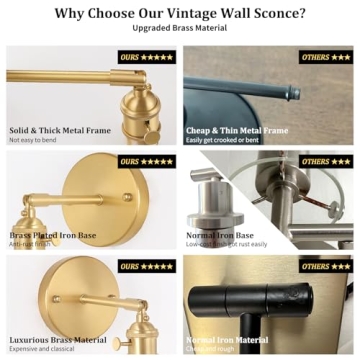 Shenmoyl Vintage Battery Operated Wall Sconce for Any Room