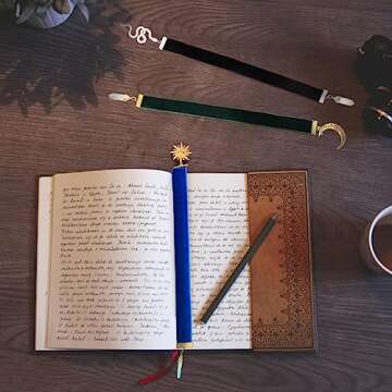 FINGERINSPIRE 4 Colors Velvet Ribbon Bookmark 12.6~14.2 inch Vintage Metal Charm Bookmark with Quartz Crystal/Amethyst/Butterfly/Moon/Sun Pendant Velvet Bookmarks for Student Teacher Book Lovers