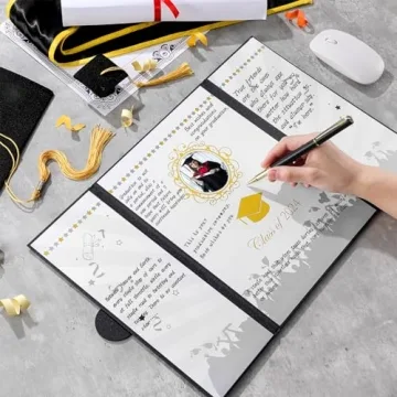 Stylish Sayglossy Graduation Guest Book Set with Pens