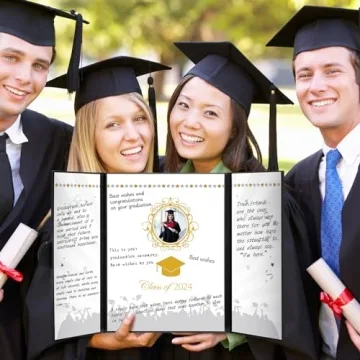 Stylish Sayglossy Graduation Guest Book Set with Pens
