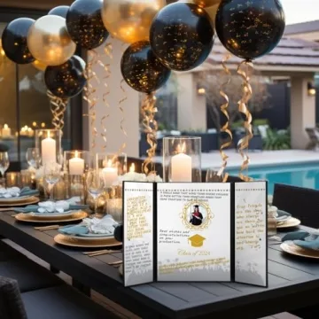 Stylish Sayglossy Graduation Guest Book Set with Pens