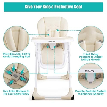 BABY JOY Convertible High Chair with Adjustable Height and Recline