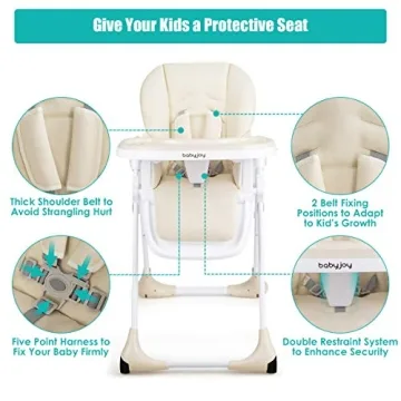 BABY JOY Convertible High Chair with Adjustable Height and Recline