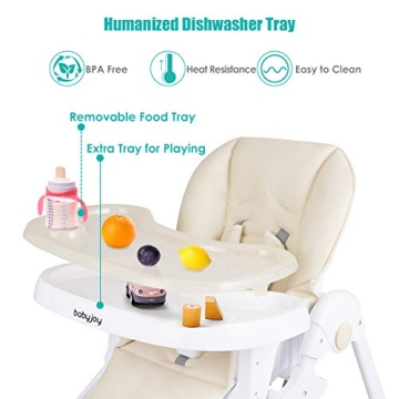BABY JOY Convertible High Chair with Adjustable Height and Recline
