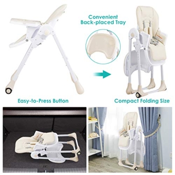 BABY JOY Convertible High Chair with Adjustable Height and Recline