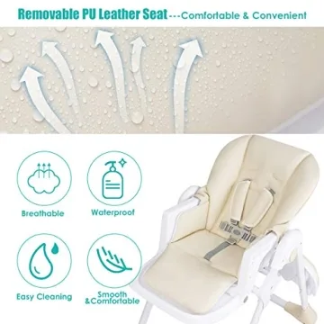 BABY JOY Convertible High Chair with Adjustable Height and Recline