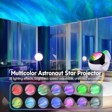 Rossetta Astronaut Projector, Space Projector Galaxy Projector for Bedroom, Star Projector Night Lig...