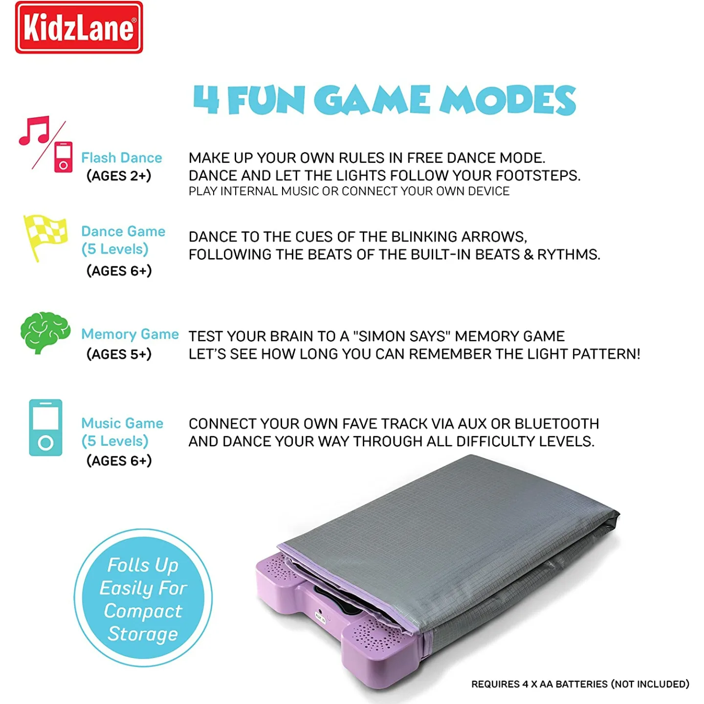 Light Up Dance Mat for Kids | Bluetooth Music Fun