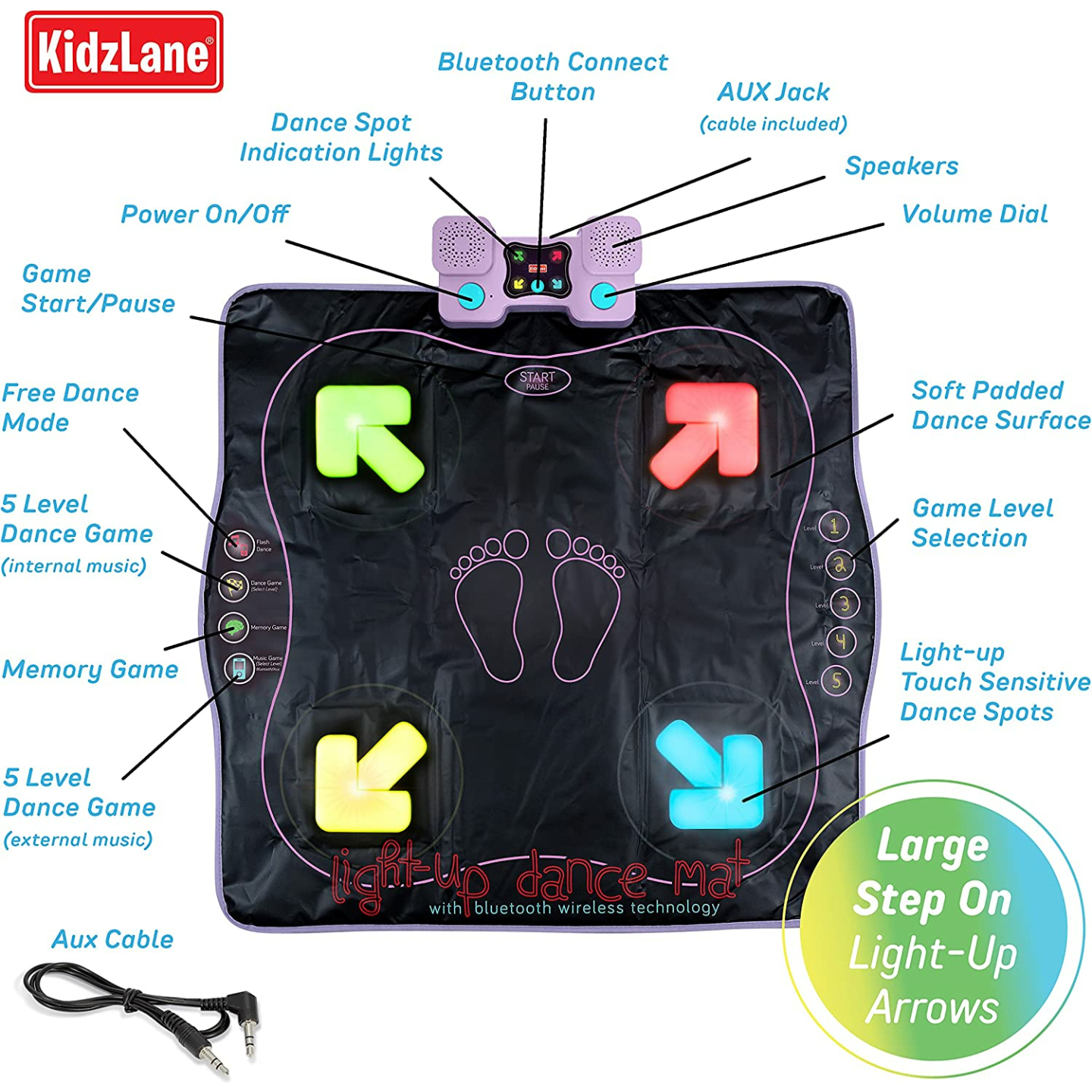 Light Up Dance Mat for Kids | Bluetooth Music Fun